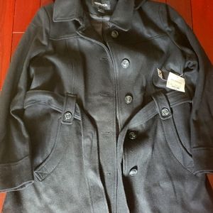 Black Pea Coat with hood